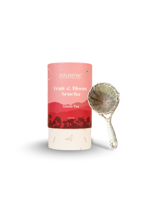 Fruit & Bloom Sencha Tea and Bamboo Tea Strainer Combo