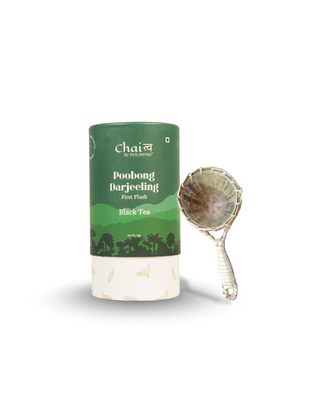 Poobong Darjeeling First Flush Tea and Bamboo Tea Strainer Combo
