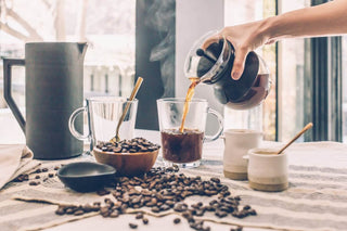 Coffee Beans and pouring banner